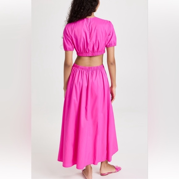 NEW Staud Calypso Cutout maxi Dress Bougainvillea Pink sz XL - Picture 3 of 10
